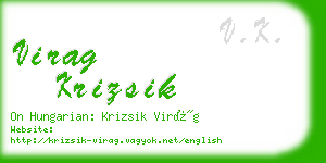 virag krizsik business card